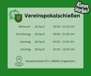 Terminübersicht Vereinspokalschießen